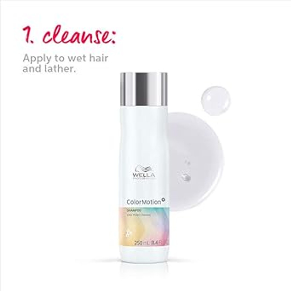 Wella Professionals Colormotion+, Color Protection Shampoo + Conditioner + Structure+ Mask Set, For Colored Hair, Preserves Smoothness & Shine While Strengthening & Moisturizing Hair