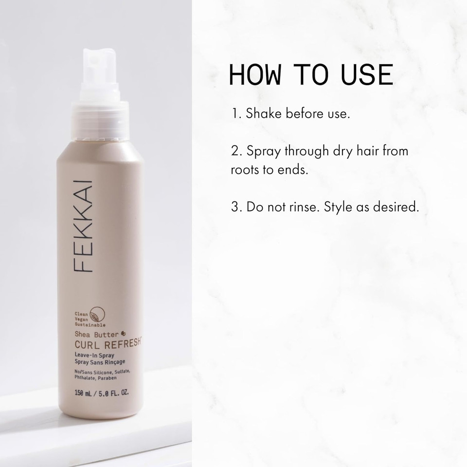 Fekkai Shea Butter Curl Refresh - 150 Ml - Hydrates & Refreshes Curls - Salon Grade, Ewg Compliant, Vegan & Cruelty Free