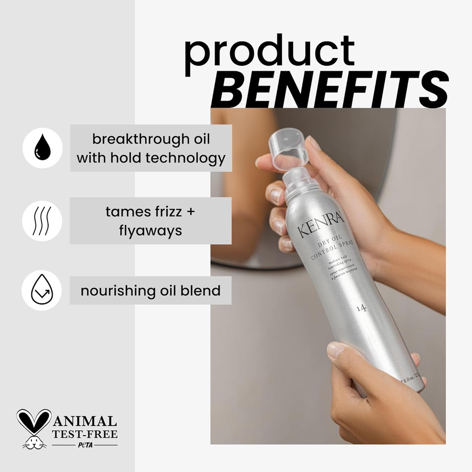 Kenra Dry Oil Control Spray 14 | Medium Hold | Nourishing Spray | Frizz Control Hairspray | All Hair Types