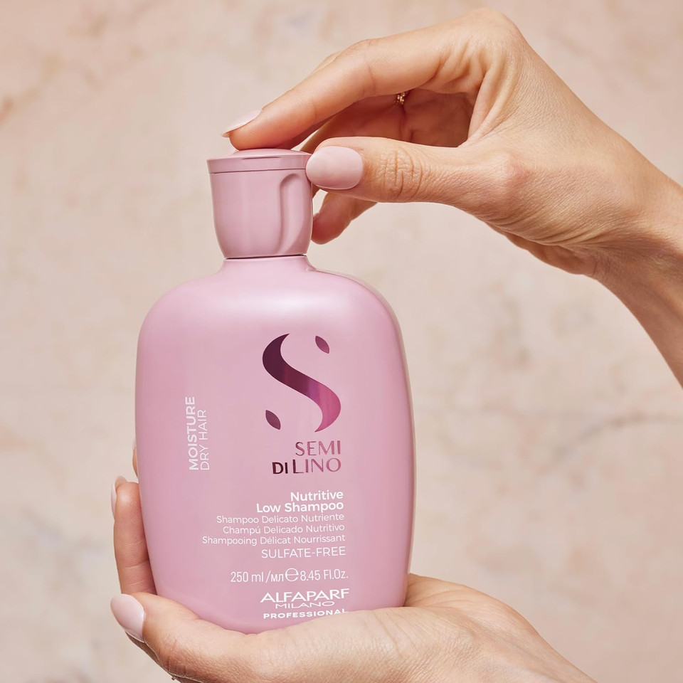 Alfaparf Milano Semi Di Lino Moisture Nutritive - Deep Conditioning Hair Mask (6.76 Oz) & Moisturizing Shampoo For Color Treated Hair (8.45 Oz) - Add Shine & Gloss - Sulfate, Paraben, & Paraffin Free