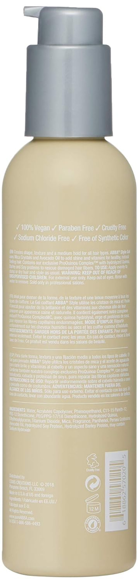 Abba Style Gel Medium Hold, 6 Fl Oz