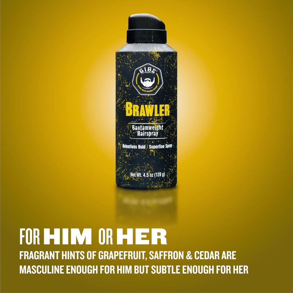Gibs Grooming Brawler Bantamweight Hairspray, 4.5Oz
