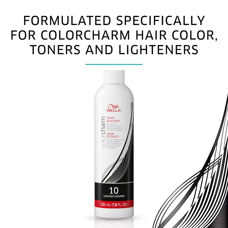 Wella Colorcharm Hair Dye & Coloring Kit, T68 Crã£Â¨Me Toner + 10 Vol Cream Developer With Color Mixing Brush & Bowl For Mixing And Application, Great For Professional Or At Home Diy Use, 4Pc Set