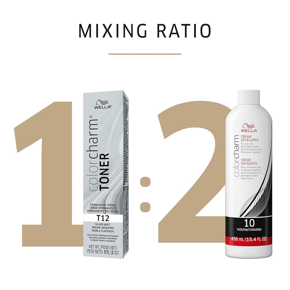 Wella Colorcharm Hair Dye & Coloring Kit, T86 Crã£Â¨Me Toner + 10 Vol Cream Developer With Color Mixing Brush & Bowl For Mixing And Application, Great For Professional Or At Home Diy Use, 4Pc Set Wella Colorcharm Hair Dye & Coloring Kit, T86 Crã£Â¨Me Toner + 10 Vol Cream Developer With Color Mixing Brush & Bowl For Mixing And Application, Great For Professional Or At Home Diy Use, 4Pc Set