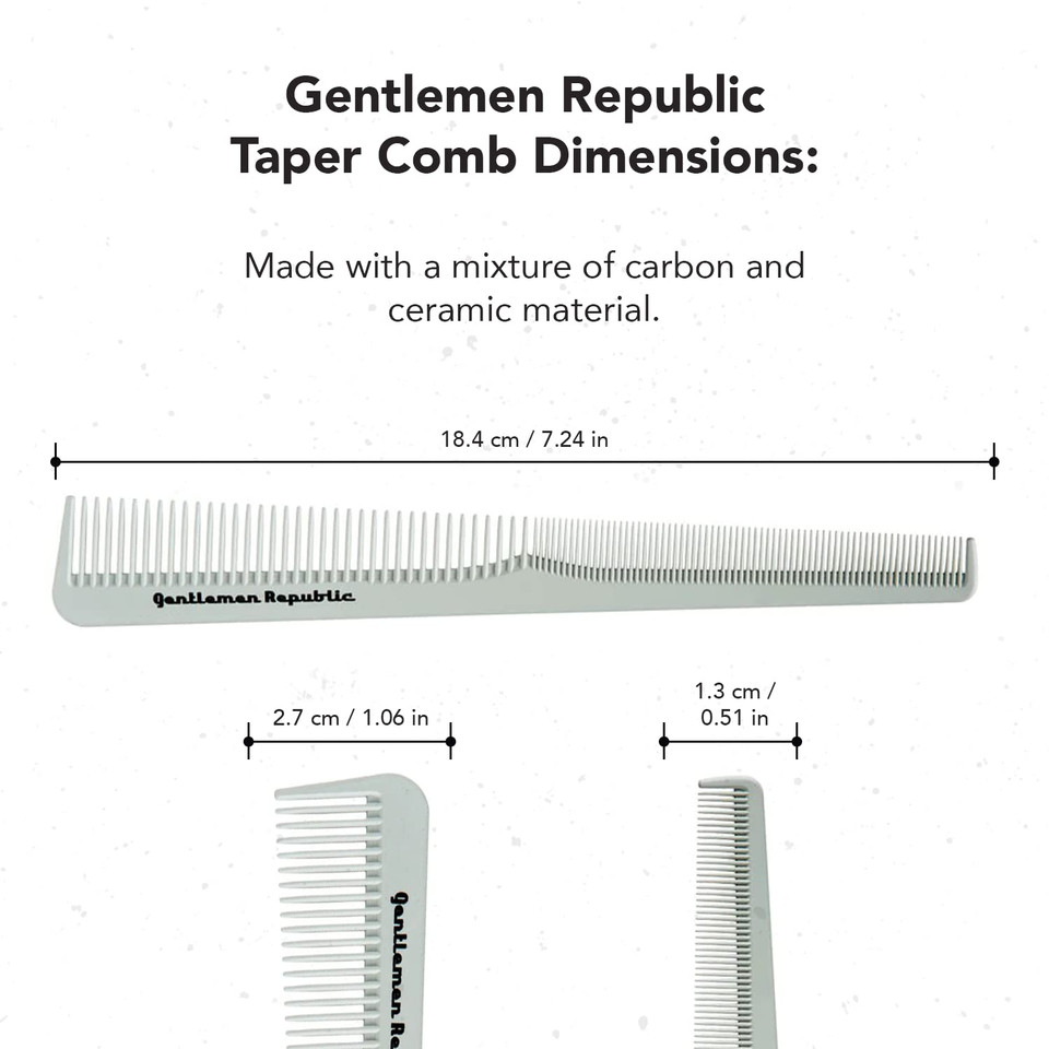 Gentlemen Republic Taper Comb For Fades, Blending And Men Hair Cuts  Soft Round Tips, Soft Touch, Strong Teeth With Strong Body  Made For Barbers, At-Home Grooming And Styling