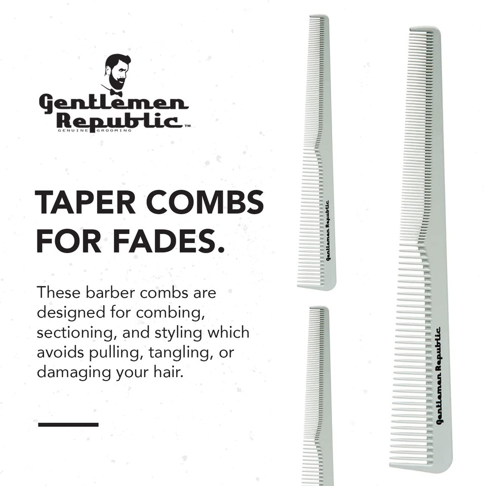 Gentlemen Republic Taper Comb For Fades, Blending And Men Hair Cuts  Soft Round Tips, Soft Touch, Strong Teeth With Strong Body  Made For Barbers, At-Home Grooming And Styling