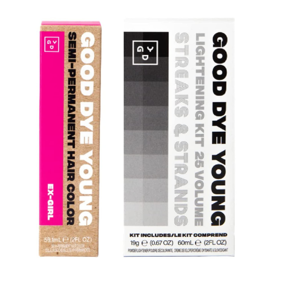 Good Dye Young Streaks And Strands Semi Permanent Hair Dye (Ex-Girl Pink) With Lightning Kit - 2 Oz