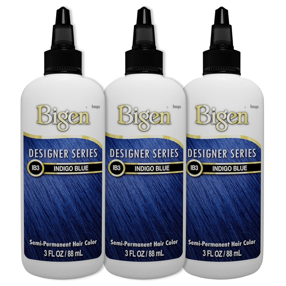 Ib3 Indigo Blue Bigen Designer Series Semi Permanent Hair Color (3 Pack)