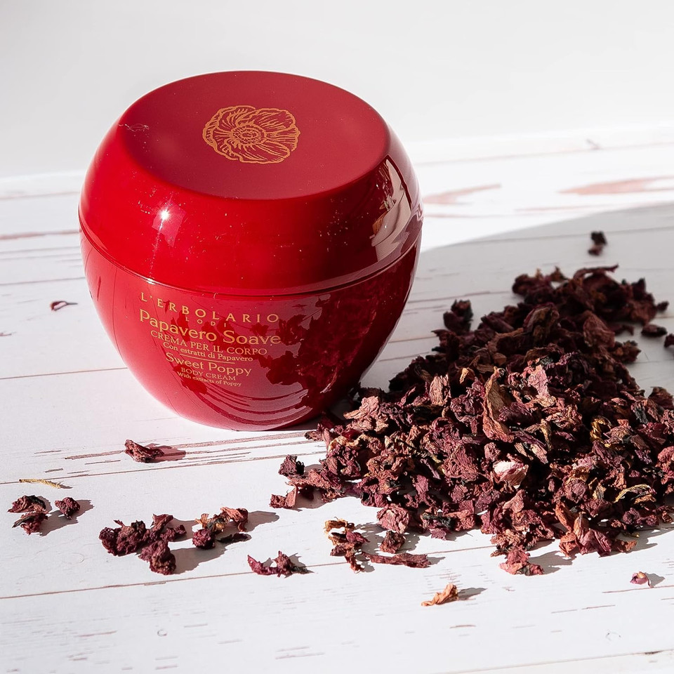 L'Erbolario Sweet Poppy Body Cream - Amber And Floral Fragrance - Helps Leave The Skin More Supple - Protects Against The Risk Of Premature Ageing - Has Moisturizing And Softening Properties - 6.7 Oz