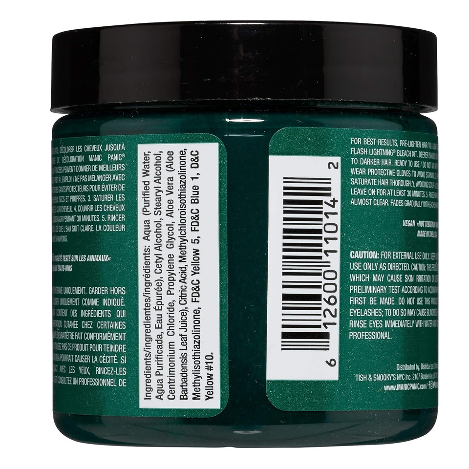 Manic Panic Green Envy Hair Dye - Classic High Voltage - Semi Permanent Vibrant Deep Emerald Green Hair Dye With A Very Slight Blue Tint - Vegan, Ppd & Ammonia Free (4Oz)Green Envy