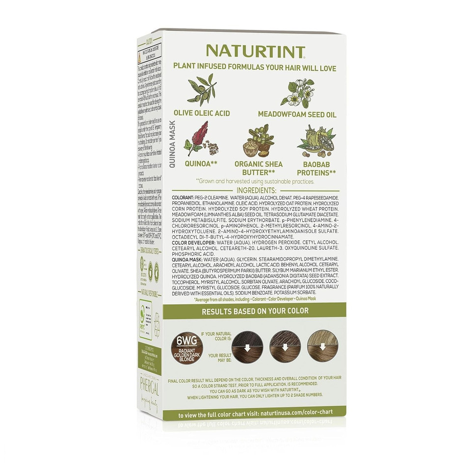 Naturtint Permanent Hair Color 6Wg Radiant Golden Dark Blonde (Pack Of 1), Ammonia Free, Vegan, Cruelty Free, Up To 100% Gray Coverage, Long Lasting Results