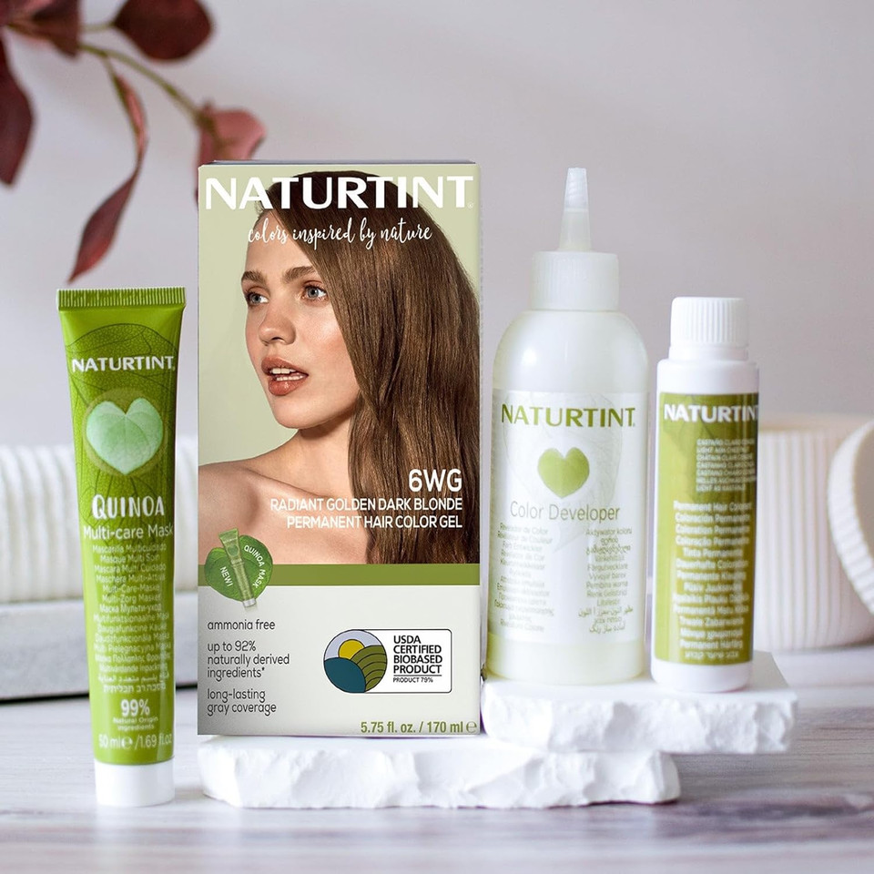 Naturtint Permanent Hair Color 6Wg Radiant Golden Dark Blonde (Pack Of 1), Ammonia Free, Vegan, Cruelty Free, Up To 100% Gray Coverage, Long Lasting Results