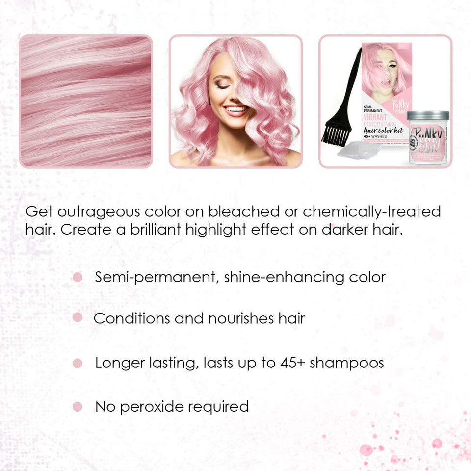 Punky Colour Box Kit Cotton Candy - For Bleached, Blonde Or Highlighted Hair, Non-Damaging Hair Dye, Vegan, Ppd And Paraben Free, Conditions And Transforms To Vibrant Hair Color, Lasts Up To 35 Washescotton Candy3.50 Fl Oz (Pack Of 1)