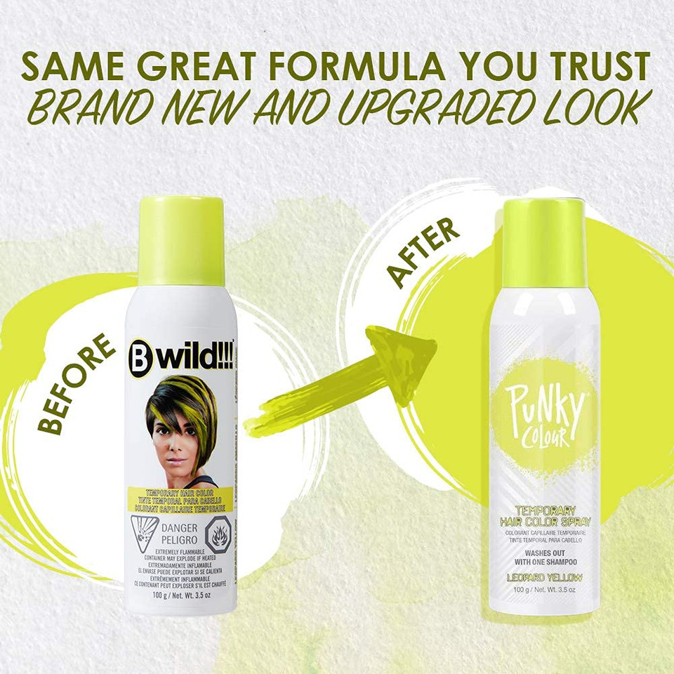 Punky Temporary Hair Color Spray, Leopard Yellow, Fast-Drying, Non-Sticky, Non-Damaging, Travel Size Hair Dye For Instant Vivid Hair Color, 3.5 Oz, 1-Packleopard Yellow Punky Temporary Hair Color Spray, Leopard Yellow, Fast-Drying, Non-Sticky, Non-Damaging, Travel Size Hair Dye For Instant Vivid Hair Color, 3.5 Oz, 1-Packleopard Yellow