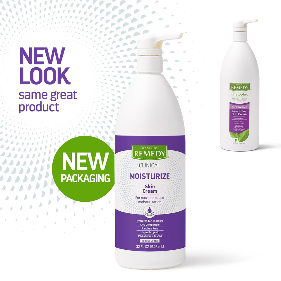 Medline Remedy Clinical Skin Cream Moisturizer, Unscented (4 Fl Oz), 12 Count Nourishing For Dry Skin, Paraben And Sulfate-Free Moisturizing Cream For Face And Body, Lotion For Sensitive Skin