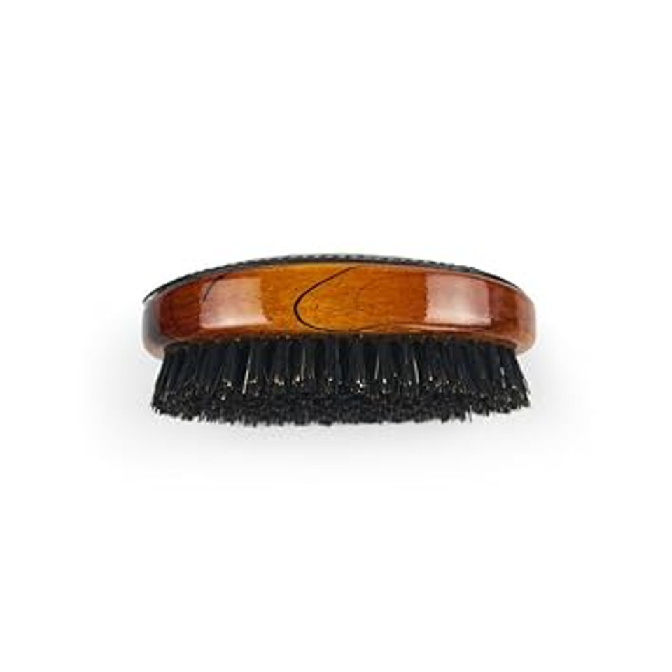 Caswell-Massey F. Hammann Military Hair Brush, Ideal For Short Hair & Buzz Cuts, Scalp Massager, Wood & Leather Handle, German Craftmanship, 2.75 X 4.75
