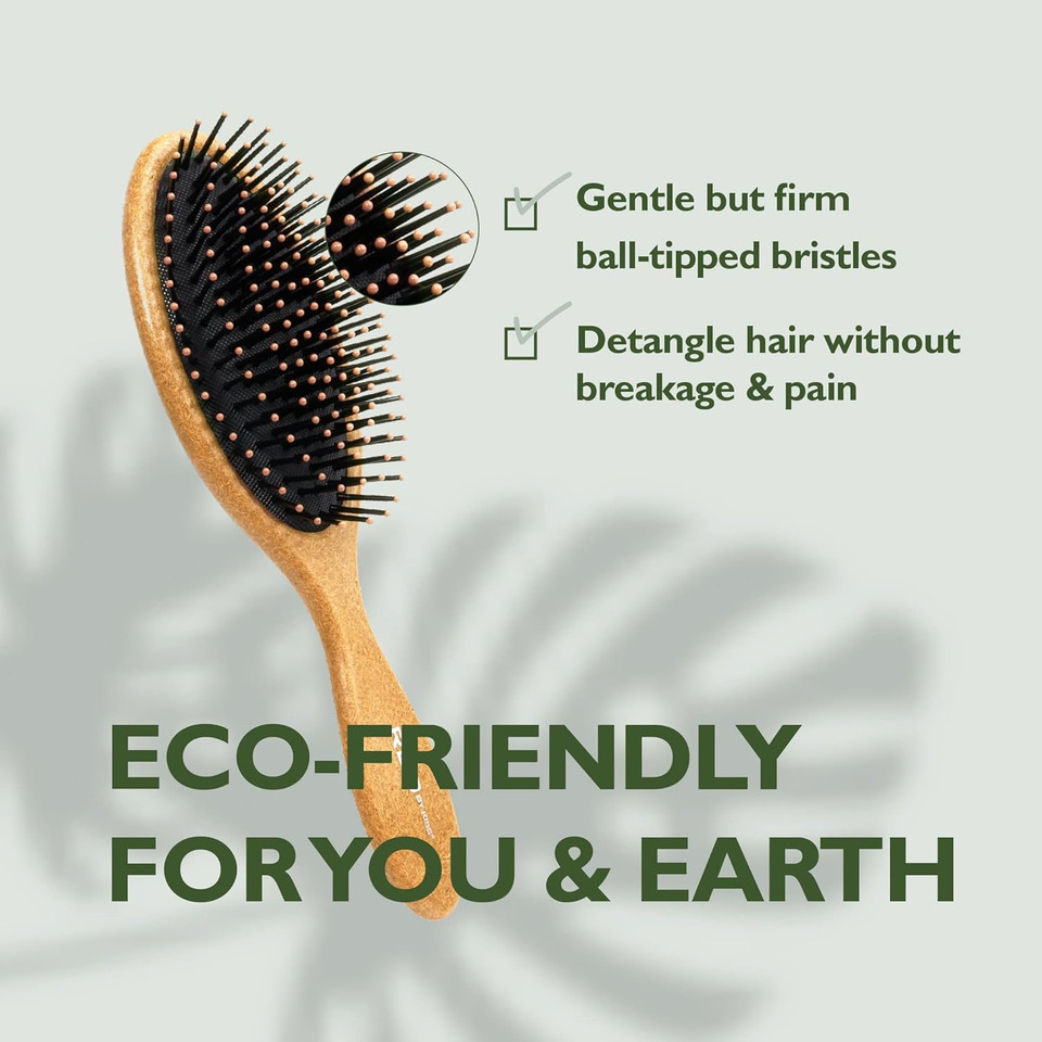 Red Detangling, Hair Brush, Eco-Plant Fiber Detangler Brush For Women And Men, Vented Hairbrush With Ball Tipped Bristles, Detangler For All Type Hair Red Detangling, Hair Brush, Eco-Plant Fiber Detangler Brush For Women And Men, Vented Hairbrush With Ball Tipped Bristles, Detangler For All Type Hair
