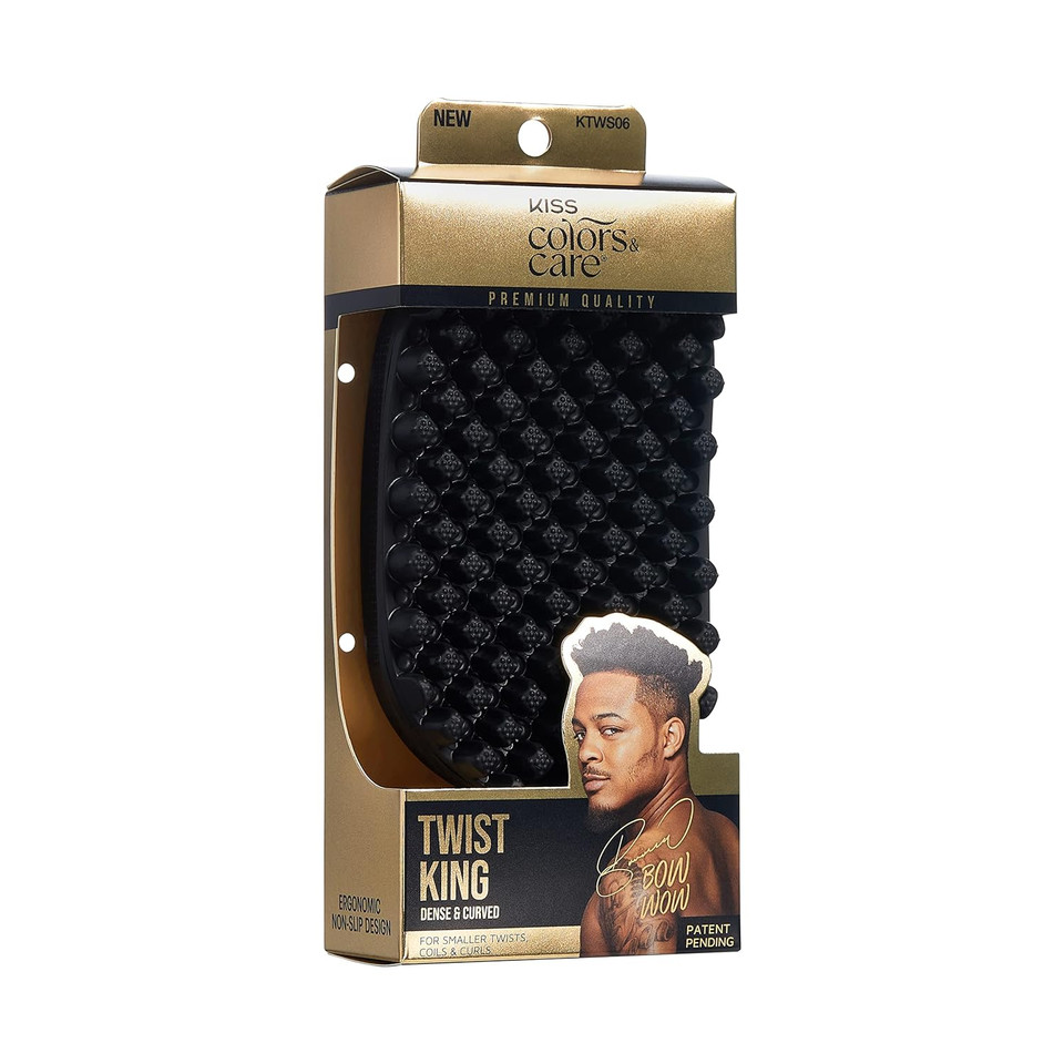 Kiss Colors & Care Premium Twist King - Dense Design For Shorter Hair, Long-Lasting Durable, 2X Longevity, Defines Twists, Professional Quality, Quick & Easy Styling, Washable