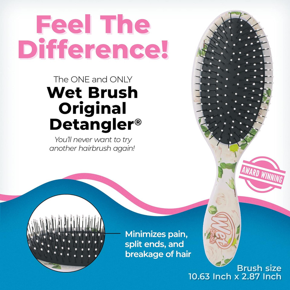 Wet Brush Original Detangler Hair Brush - Mrs - All Hair Types - Ultra-Soft Intelliflex Bristles Glide Through Tangles With Ease - Pain-Free Comb For Men, Women, Boys & Girlsmrs