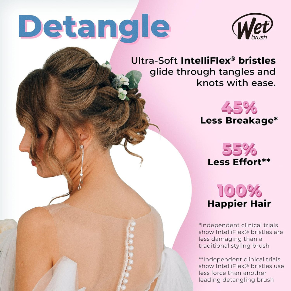 Wet Brush Original Detangler Hair Brush - Mrs - All Hair Types - Ultra-Soft Intelliflex Bristles Glide Through Tangles With Ease - Pain-Free Comb For Men, Women, Boys & Girlsmrs