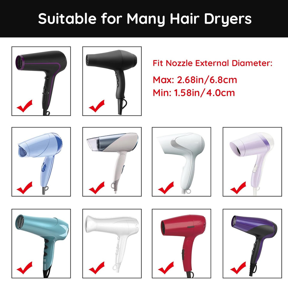 Segbeauty Universal Curly Hair Diffuser, Blow Dryer Diffuser For Wavy Natural Hair, Profession Hair Diffuser Attachment For Dryer Hairdressing Styling Tool Quick Dry Adjustable 1.38-2.68 Inch Nozzle