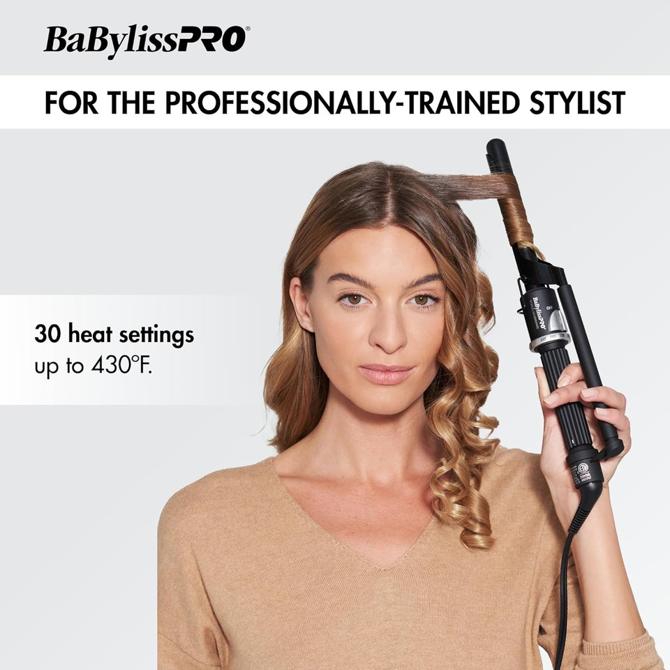 Babylisspro Curling Iron Porcelain Ceramic Marcel Hair Curler For Smooth & Stylish Waves