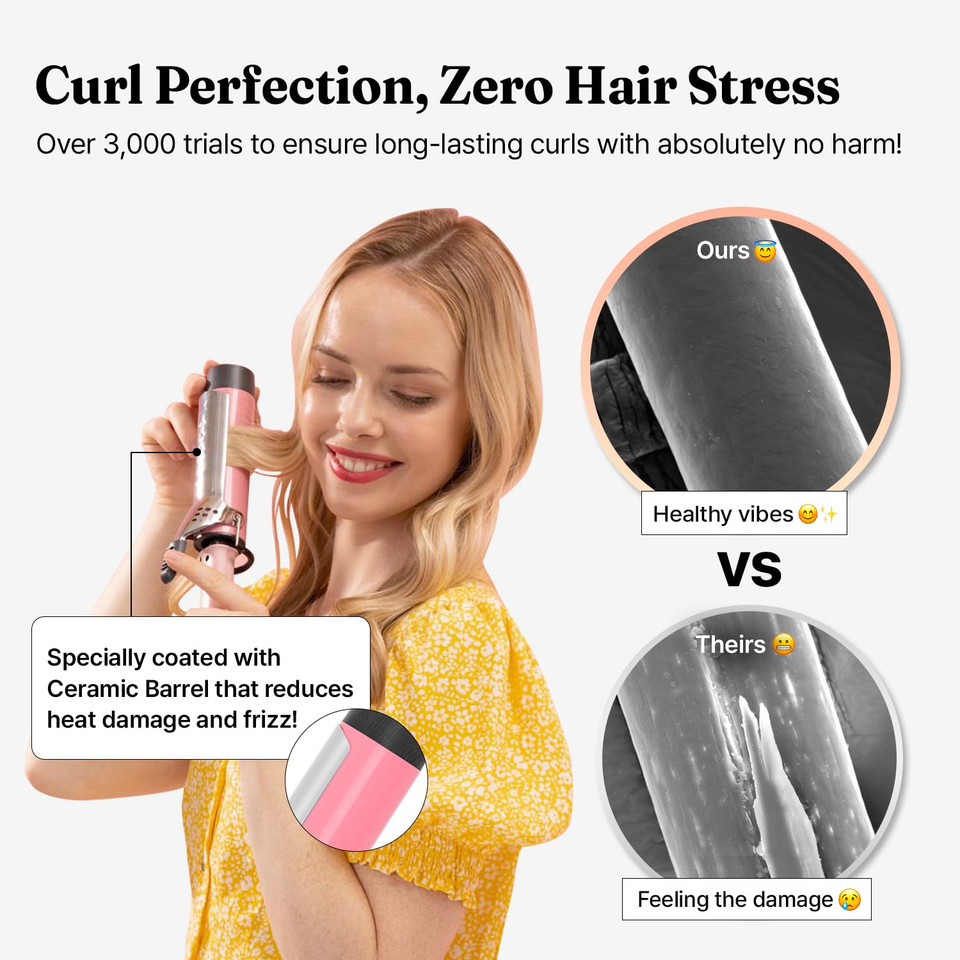 Vodana Professional Glamwave Ceramic Curling Iron, Long-Lasting Natural Curls, Instant Heat, Hair Curler, Curling Wand, Available In Usa (1.4 Inch, Black)Black1.4 Inch