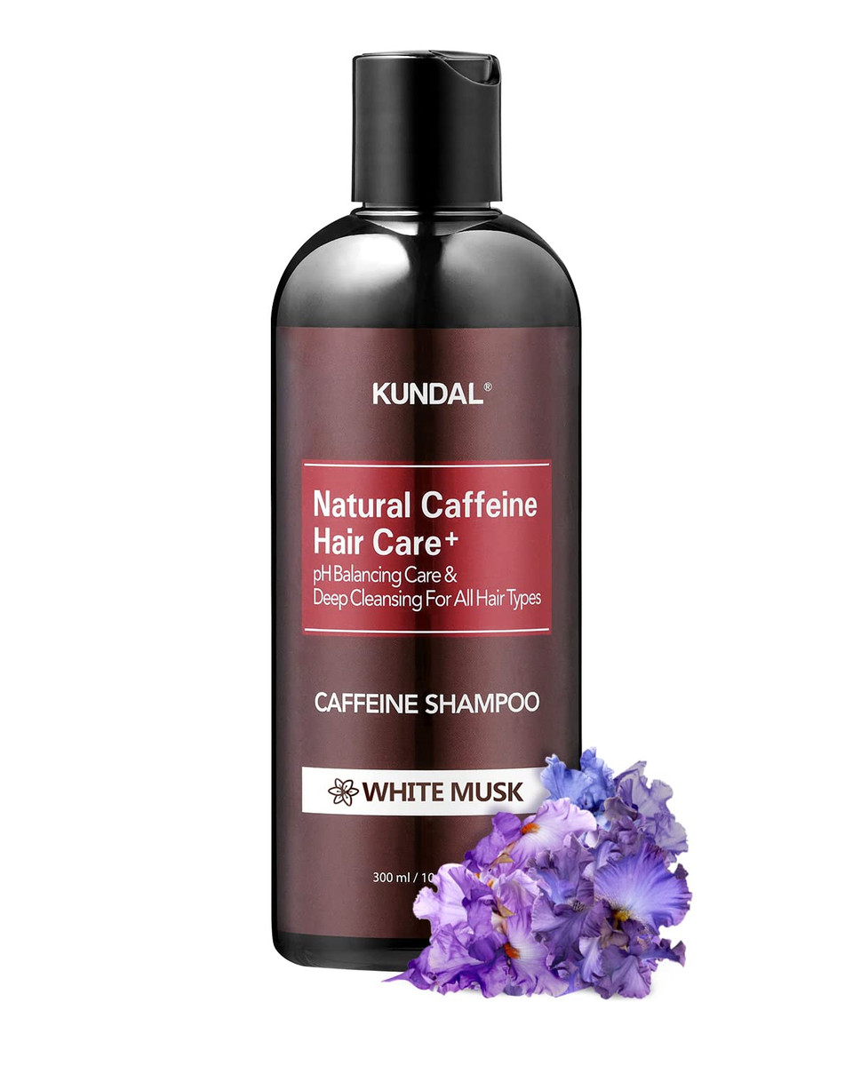 Kundal White Musk Caffeine Anti-Hair Loss Shampoo Scalp Care Deep Cleansing 10.14 Fl Oz