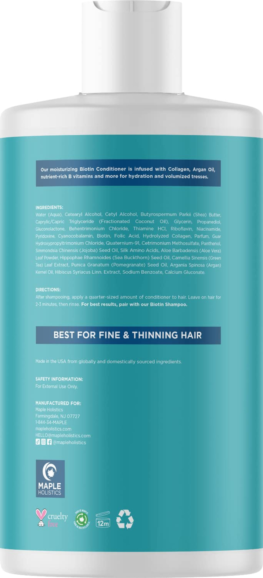 Biotin Conditioner And Hair Vitamin Set - Sulfate Free Volumizing Conditioner For Thinning Hair Plus 10000 Mcg Biotin Vitamins For Hair Growth - Biotin Pills For Hair Loss Plus Hair Conditioner