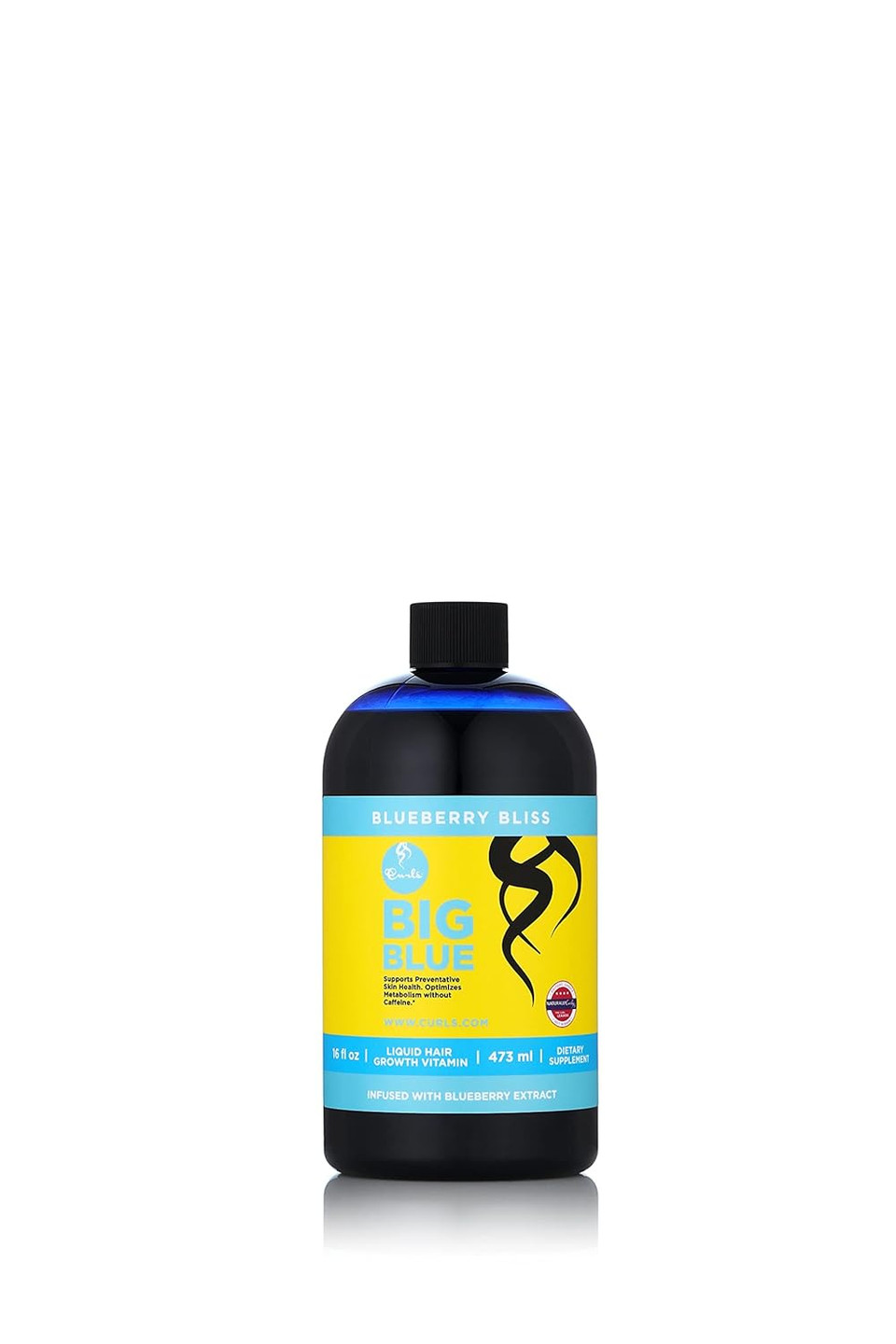 Curls Blueberry Bliss Blissful Lengths Liquid Hair Growth Vitamin - Grow, Strengthen And Maintain Healthy Hair, Nails & Skin - Wavy, Curly, And Coily Hair-16Oz16 Ounce