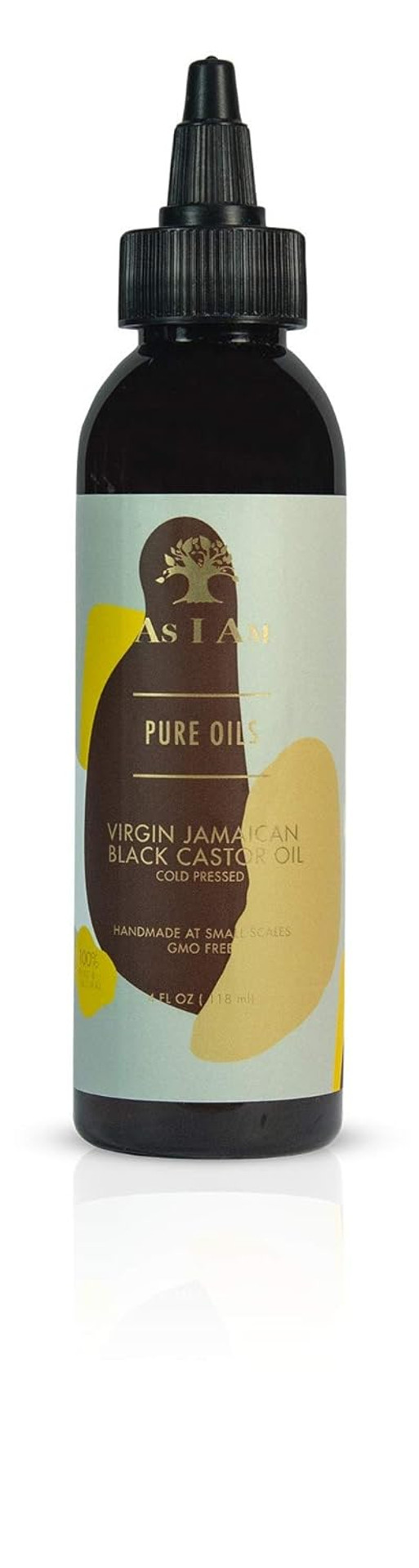 As I Am Virgin Jamaican Black Castor Oil - 4 Ounce - 100% Pure And Natural - Rich In Omega-9 Fatty Acids And Anti-Oxidants - Cold Pressed And Unrefined - Extracted From Roasted Castor Seeds