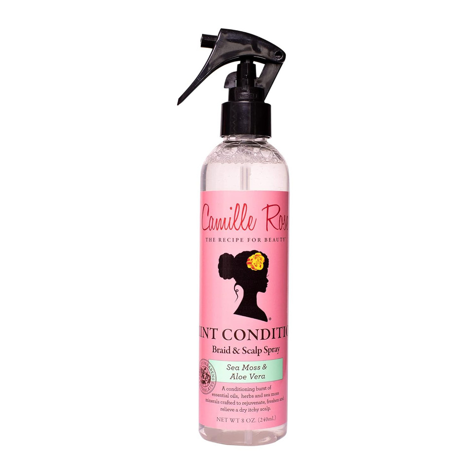 Camille Rose Mint Condition Braid + Scalp Spray To Hydrate, Reduce Breakage, And Provide Relief From A Dry, Itchy, Flaky Scalp | With Aloe Vera And Sea Moss