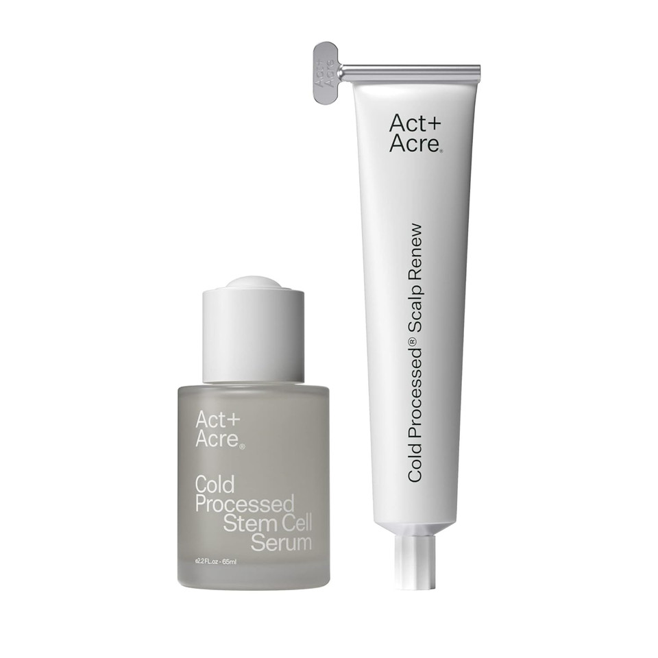 Act+Acre Cold Processed Apple Stem Cell Scalp Serum And Bha Salicylic Acid Scalp Exfoliator Bundle - Promotes Growth - Soothes And Hydrates - Itchy Scalp - Dry Scalp - Oily Hair