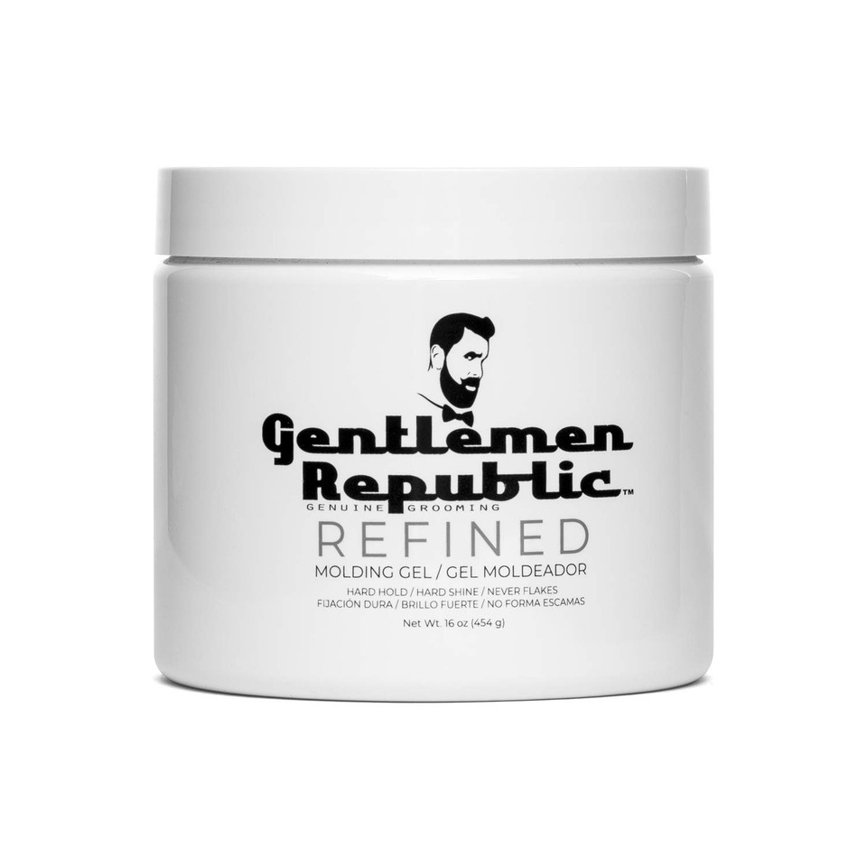 Gentlemen Republic 16Oz Refined Gel - Professional Formula For 24 Hour Shine And Hold, Humidity Resistant, 100% Alcohol-Free And Never Flakes, Made In The Usa