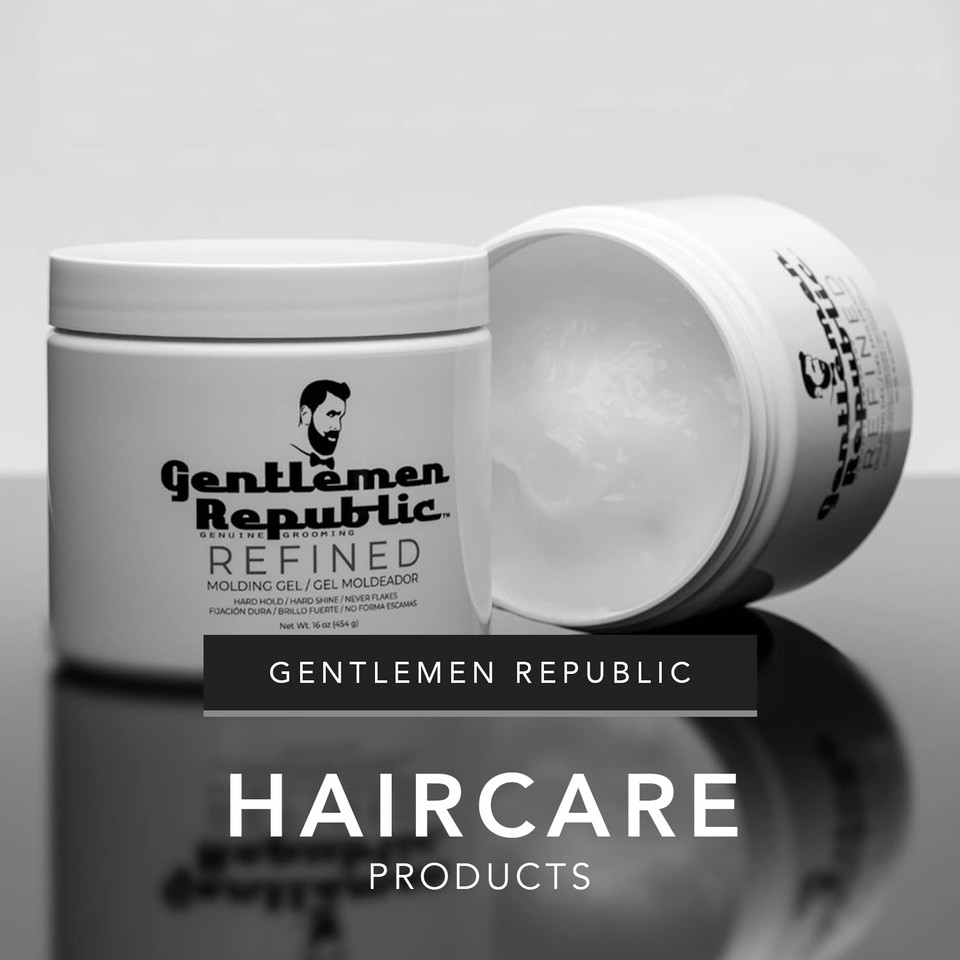 Gentlemen Republic 16Oz Refined Gel - Professional Formula For 24 Hour Shine And Hold, Humidity Resistant, 100% Alcohol-Free And Never Flakes, Made In The Usa