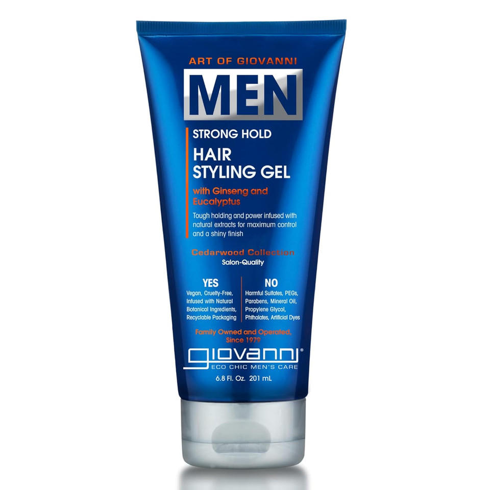 Giovanni Menã¢ÂS Hair Styling Gel, 6.8 Oz., With Ginseng And Eucalyptus, Slicks Hair, Defines Style & Controls Frizz, Provides Shine, Vegan-Friendly, Menã¢ÂS Cedarwood Collection For All Hair Types