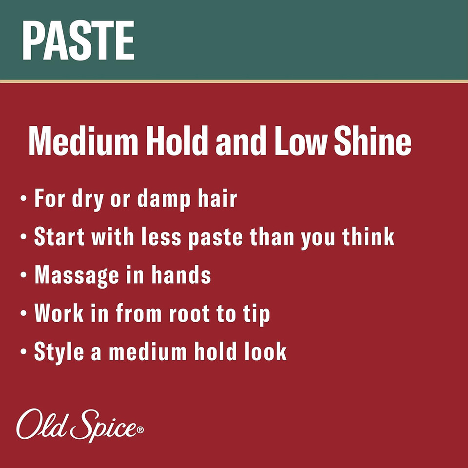 Old Spice Hair Styling Paste For Men, 2.22 Oz, Twin Pack