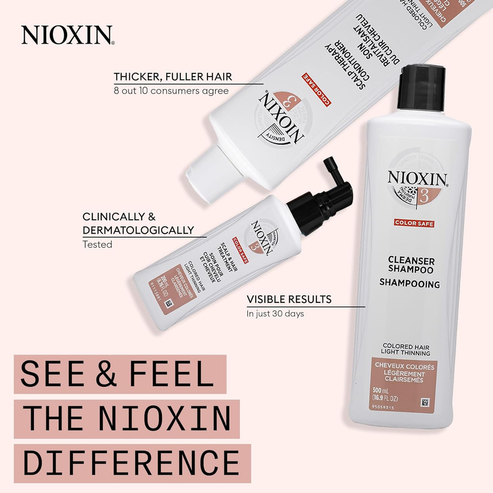 Nioxin System Kit 4, Cleanse, Condition, & Treat The Scalp For Thicker And Stronger Hair, 3 Month Supply + Deep Protect Density Mask, Anti-Breakage Strengthening Treatment For Damaged Or Colored Hair