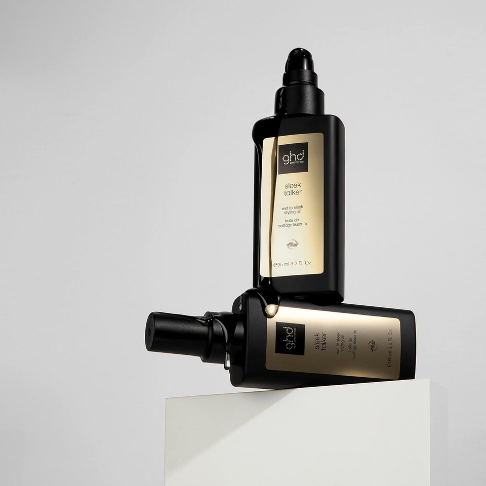 Ghd Sleek Talker  Wet To Sleek Hair Styling Oil With Heat Protection, Nourishing Argan Oil To Smooth & Soften Hair For Up To 72 Hours  3.2 Fl. Oz