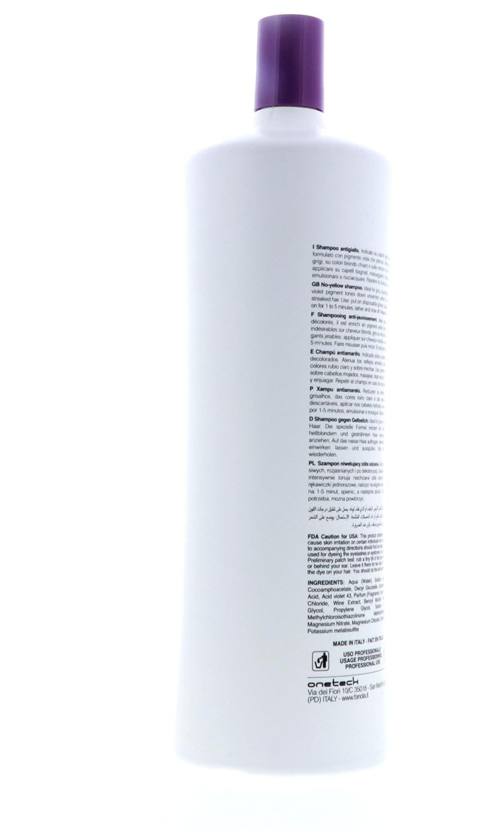 Fanola Toning Shampoo Bulk Sets (No Yellow 1000 Ml, 4 Pack)