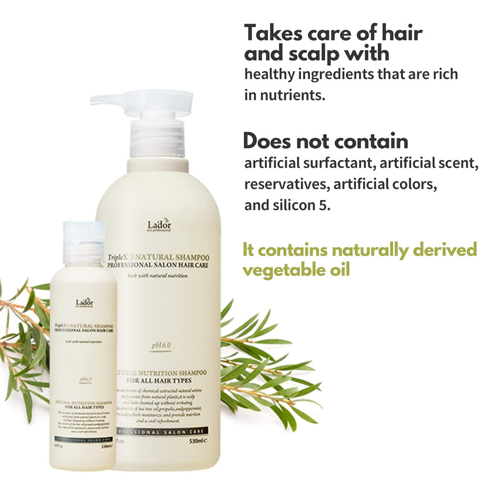 La'Dor Triplex 3 Shampoo Deep Cleanser 2 X 5.07 Fl Oz Sensitive Scalp Dandruff Naturally-Derived Ingredients Tea Tree Lemon Lavender Sulfate-Free No Chemicals Relief Dry Itchy Scalp Therapeutic Grade Lador2.54 Fl Oz (Pack Of 2)