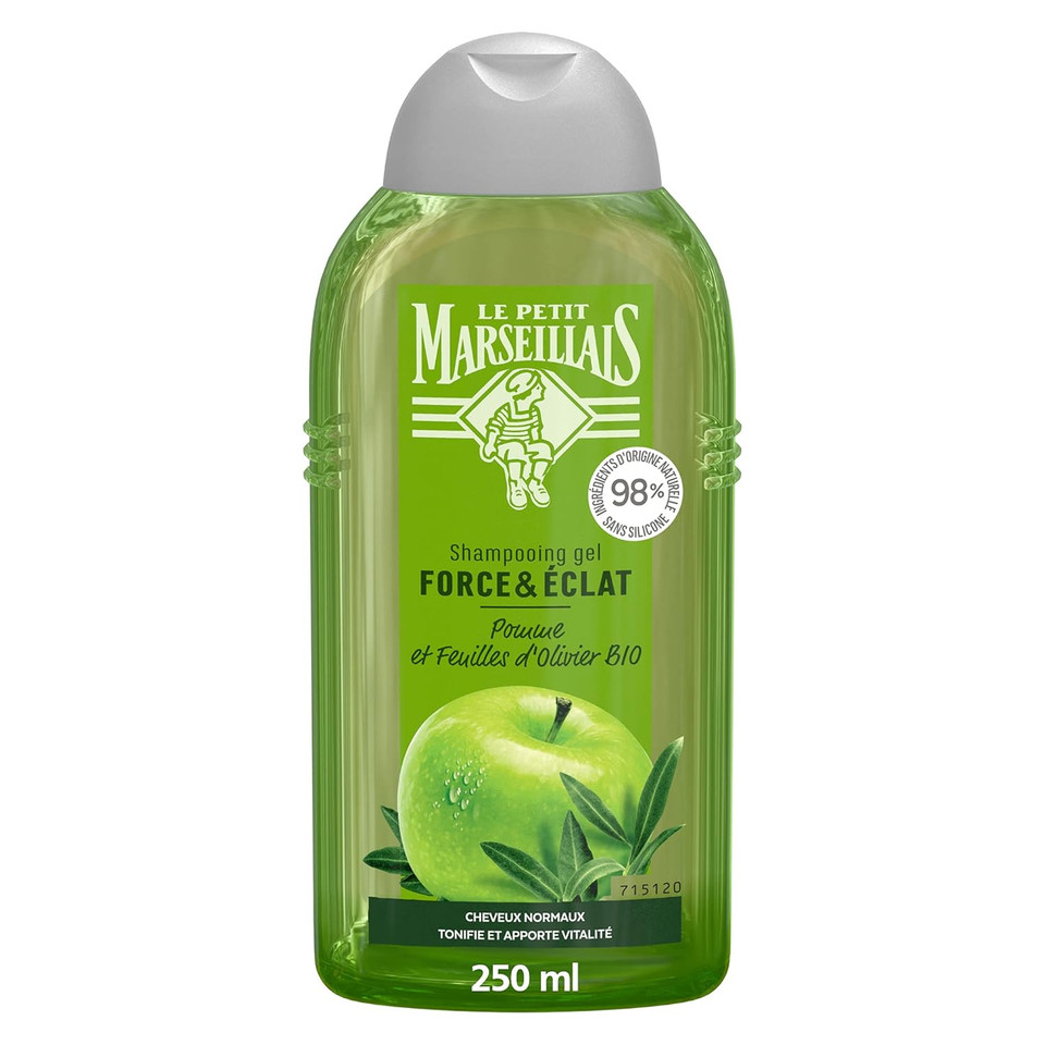 Le Petit Marseillais Strength & Emlat Shampoo All Hair Types Organic Apple & Organic Olive Leaf, 250Ml