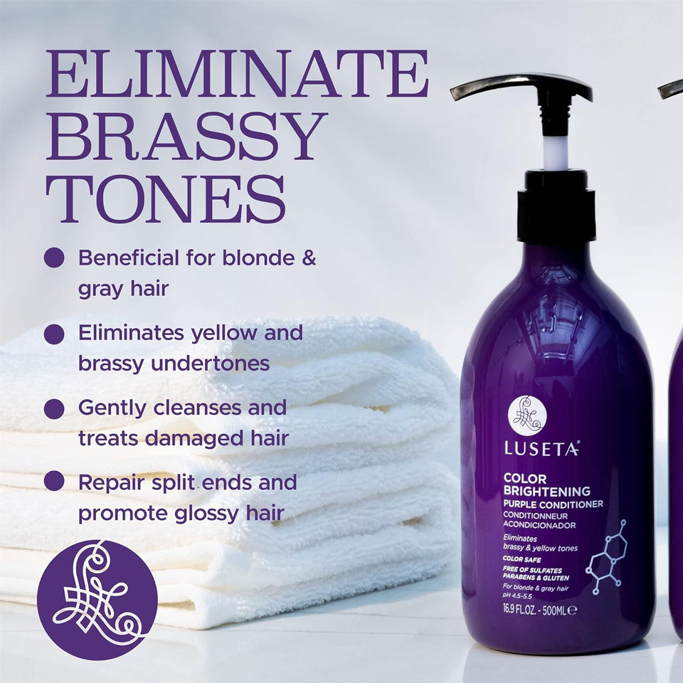 Luseta Purple Conditioner For Colored Hair 16.9Oz, Women Hair Conditioner For Grey Hair And Blonde Hair, Best Purple Conditioner For Dry And Damaged Hair Sulfate & Paraben Free16.9 Fl Oz (Pack Of 1)