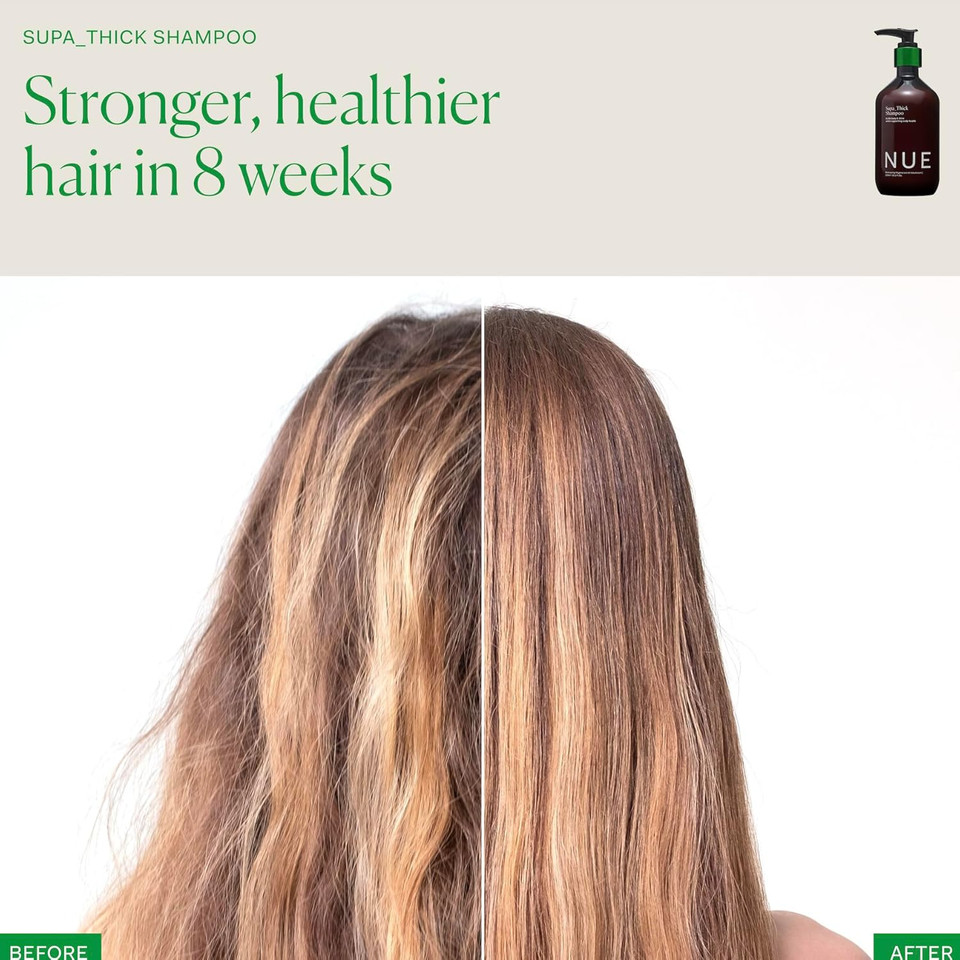 The Nue Co. Supa Thick Shampoo, Supports Hair Growth And Scalp Health, Hydrating, For All Hair Types, Vegan, 8.45 Fl Oz