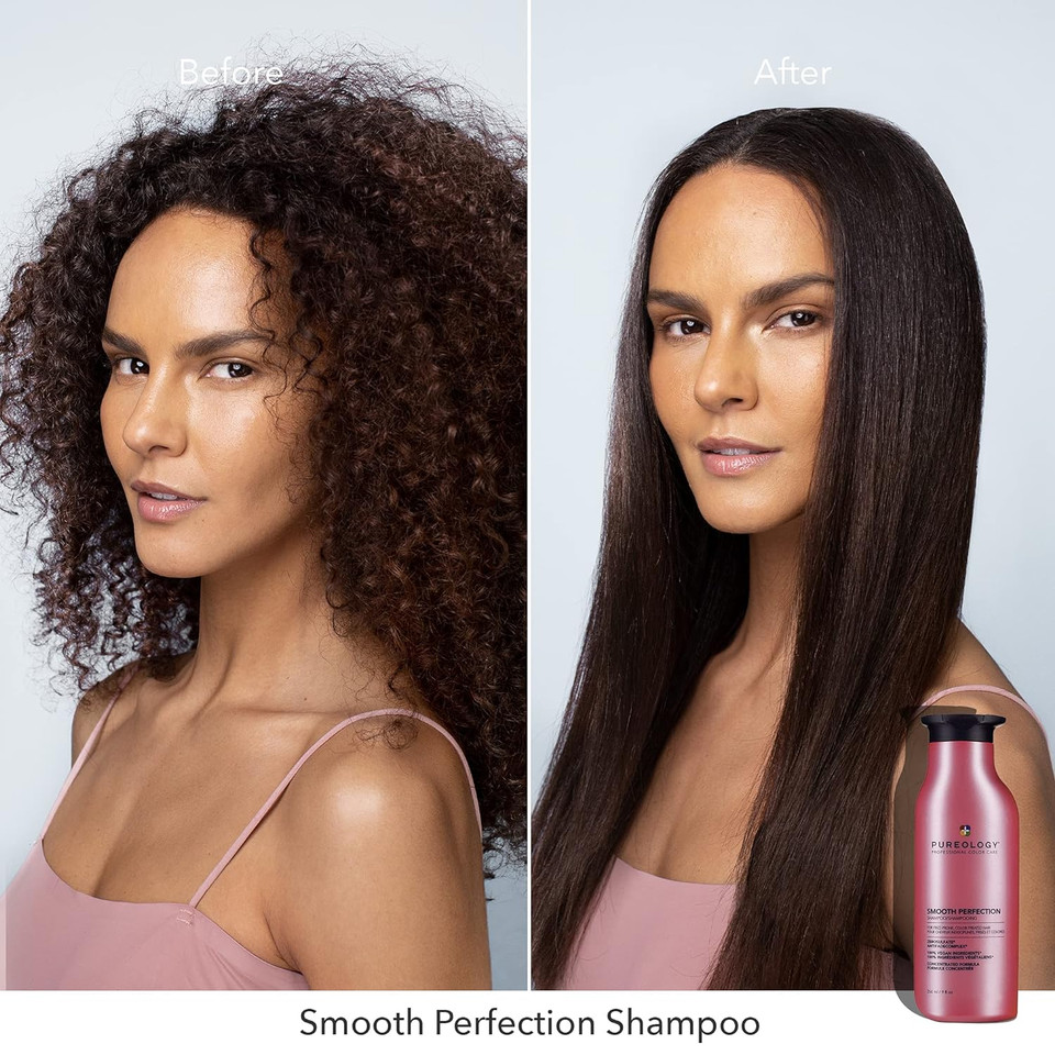 Pureology Smooth Perfection Shampoo | For Frizzy, Color-Treated Hair | Smooths Hair & Controls Frizz | Sulfate-Free | Vegan