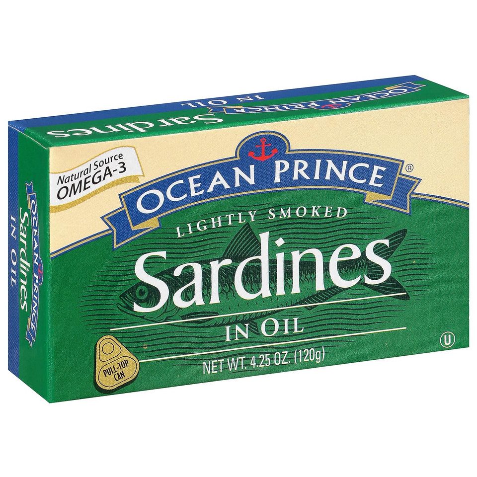 Ocean Prince Sardines In Oil, 4.25-Ounce Cans (Pack Of 12)