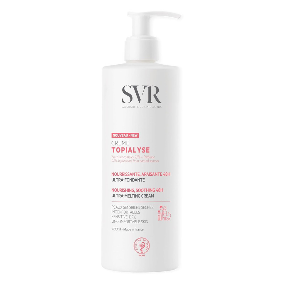 Svr Topialyse Cream - Nourishing Face & Body Cream For Dry, Sensitive Skin - Moisturizer Suitable For Babies (Except Premature), Kids And Adults - Intense Hydration With Shea Butter & Prebiotics, 13.514.00 Fl Oz (Pack Of 1)