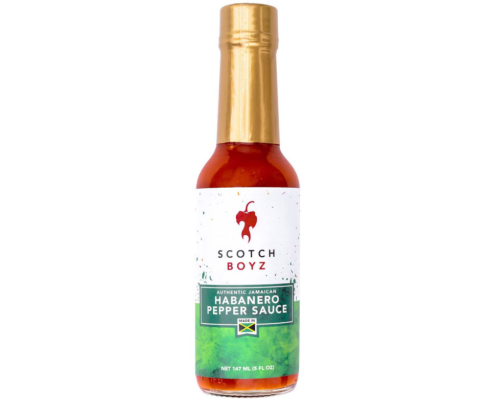 Scotch Boyz Jamaican Habanero Pepper Sauce, Hot & Flavorful, Made Fresh In Small Batches, Authentic Jamaican Habanero Peppers, Gluten-Free, Vegan, Product Of Jamaica, 5 Fl Oz