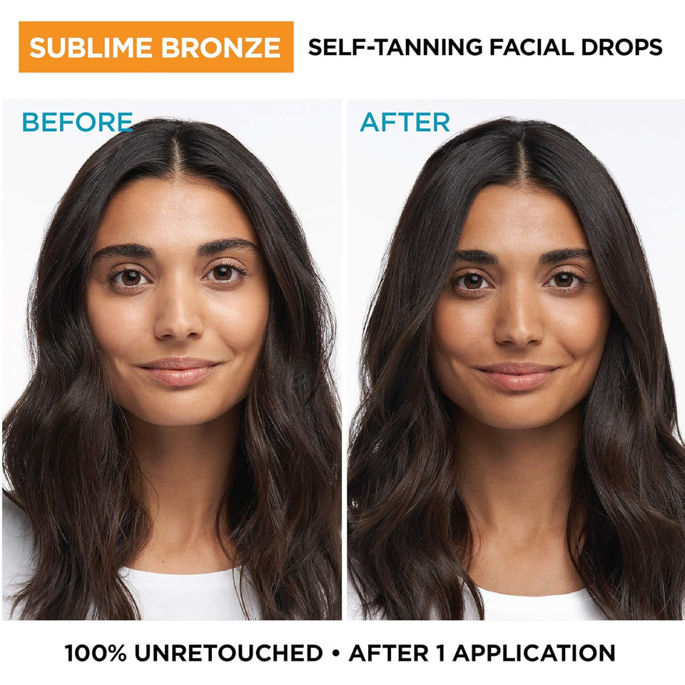 L'Oreal Paris Sublime Bronze Self Tanning Facial Drops With Hyaluronic Acid, Gradual Tan, Fragrance-Free, 1 Fl. Oz
