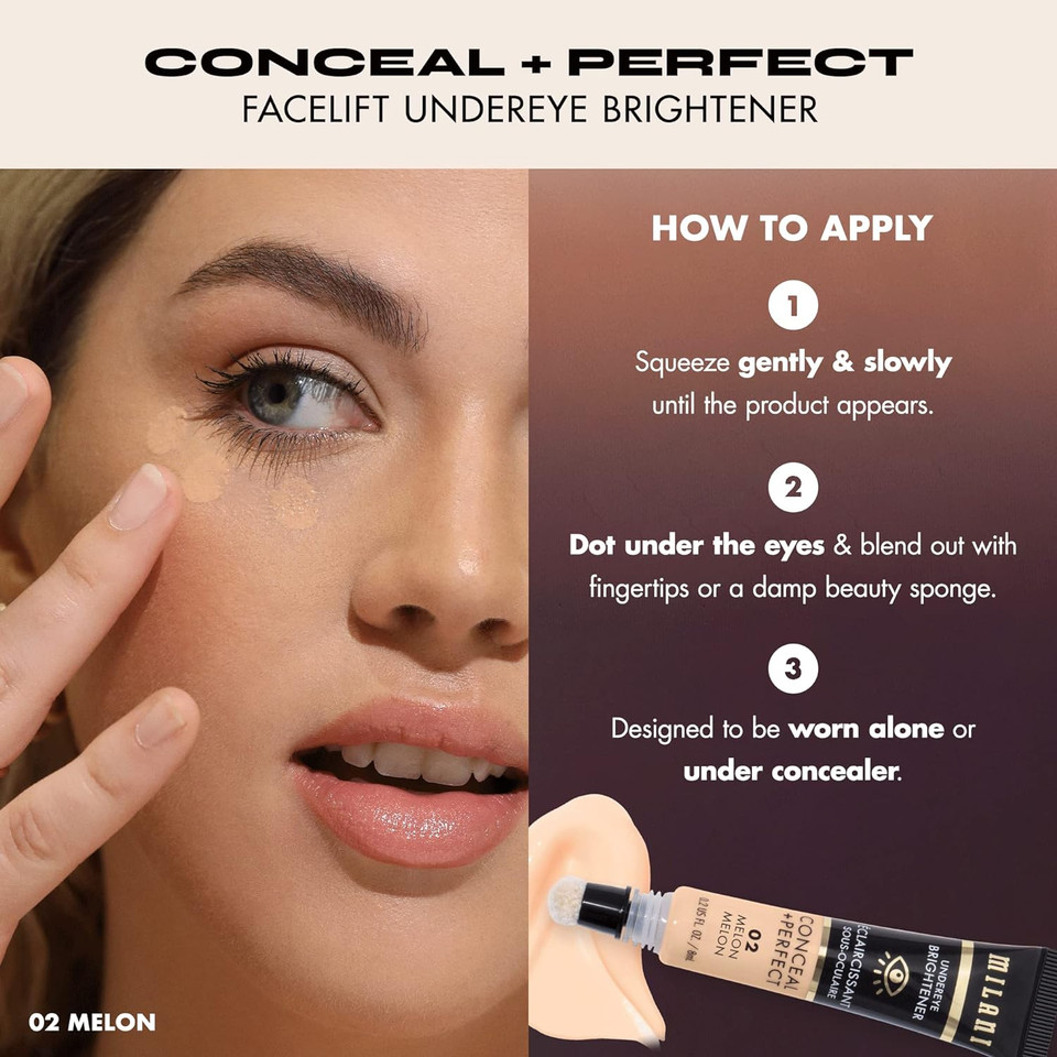 Milani Conceal + Perfect Facelift Collection Kit 3: Toffee Contour, Molten Highlighter, Pumpkin Undereye Brightener